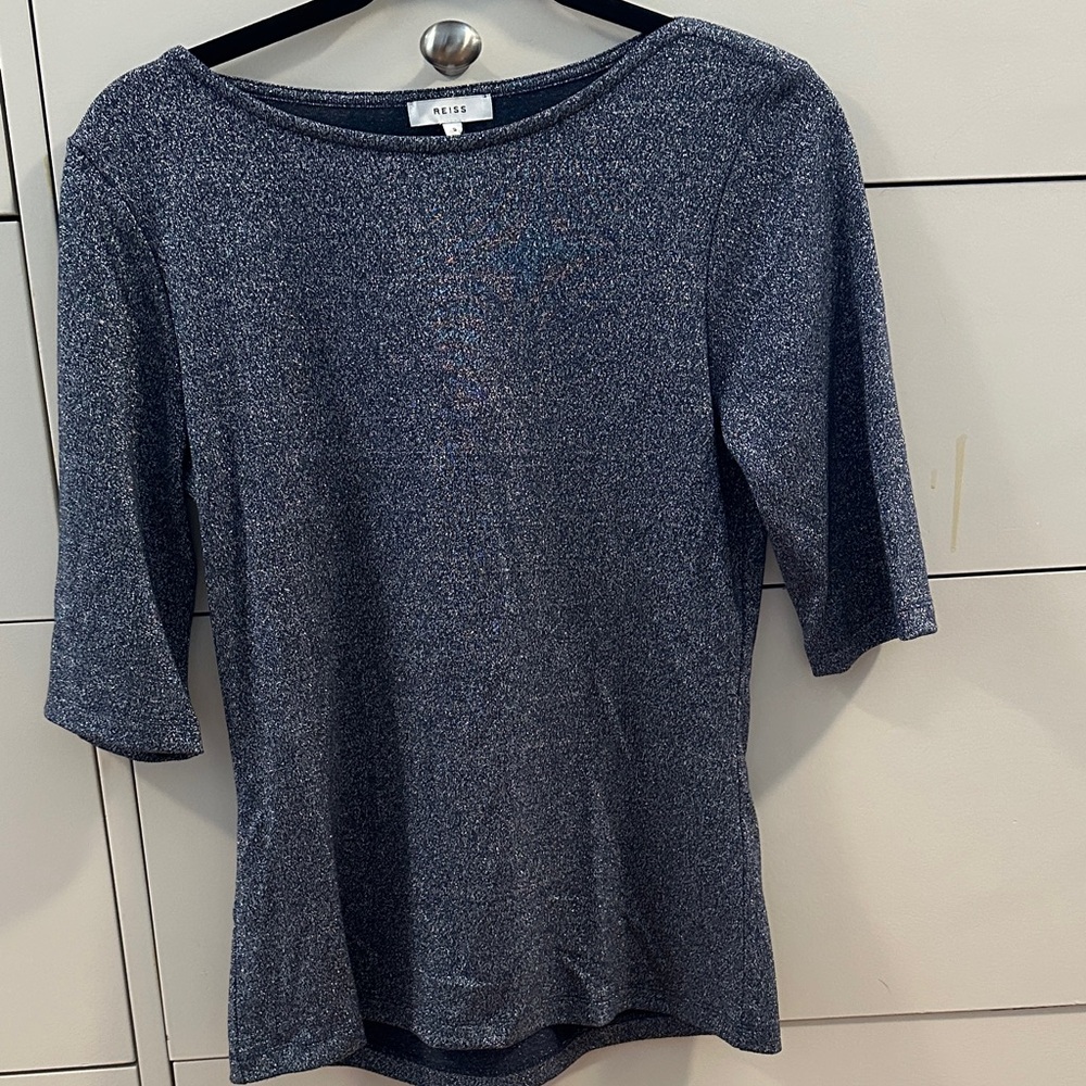 Reiss Women's Shimmering Navy Blouse
